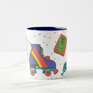 Em Dois Tons Totalmente caneca de café de Rollerskate dos