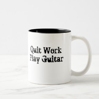 Em Dois Tons Trabalho parado, caneca de café da guitarra do