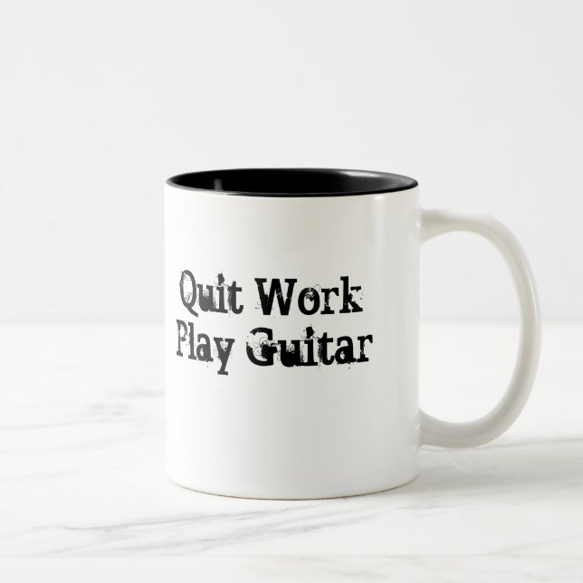 Em Dois Tons Trabalho parado, caneca de café da guitarra do (Direita)