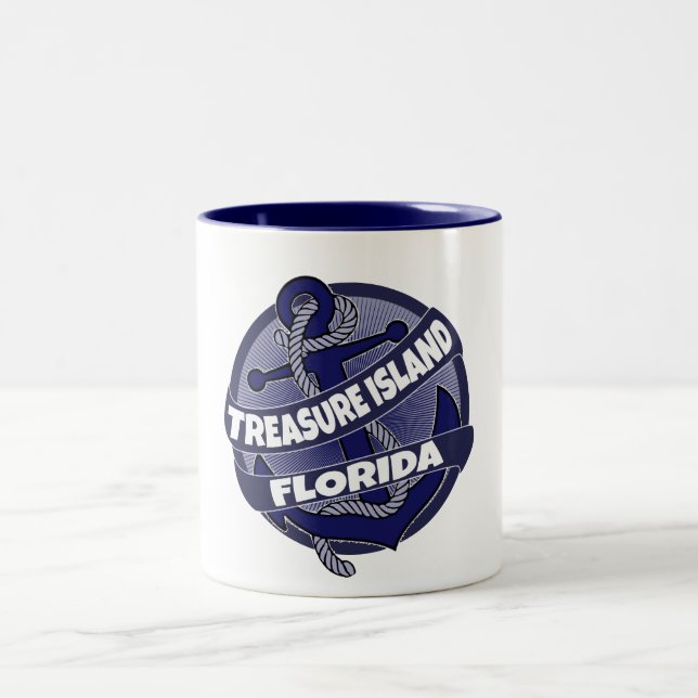 Em Dois Tons Treasure Island - Flórida - caneca de café (Centro)
