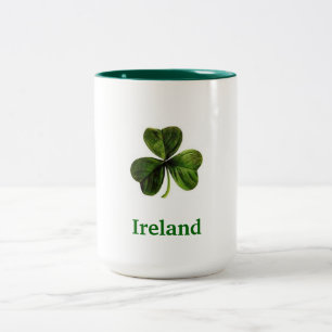 Em Dois Tons Trevo de Ireland - caneca de café (grande)