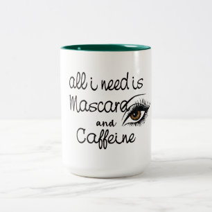 Em Dois Tons tudo que preciso é mascara cafeína, caneca de café