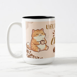 Em Dois Tons Vida de Gatos Fofos é Melhor Depois do Café Caneca