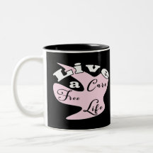 Viva uma vida sem preocupações caneca de café