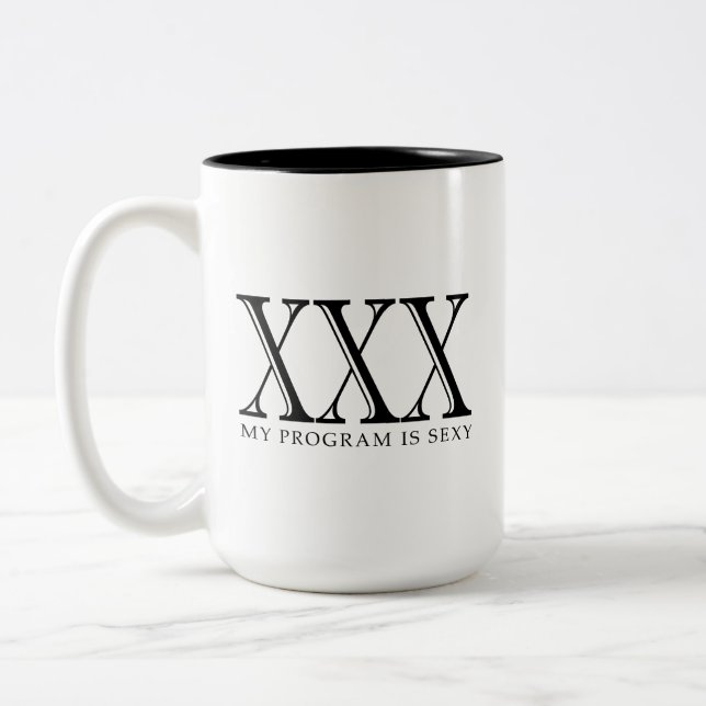 Em Dois Tons XXX meu programa é caneca de café "sexy" (Esquerda)