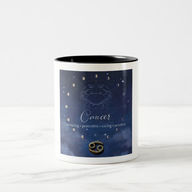 Em Dois Tons Zodíaco - Câncer - Caneca de Café (Centro)
