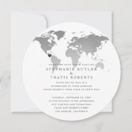 Em Home Reception World Map Tema Viagem Convidar