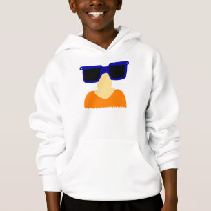 Em incógnito bigode & Hoodie dos miúdos dos vidr