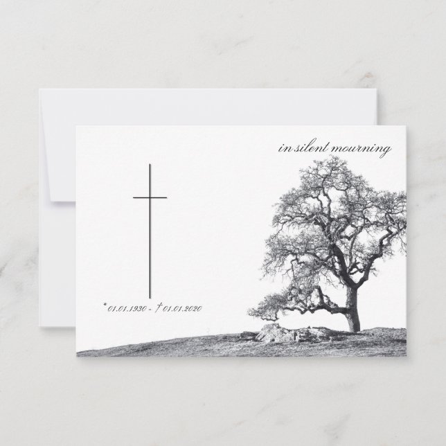 Em luto silencioso - árvore no campo (Frente)