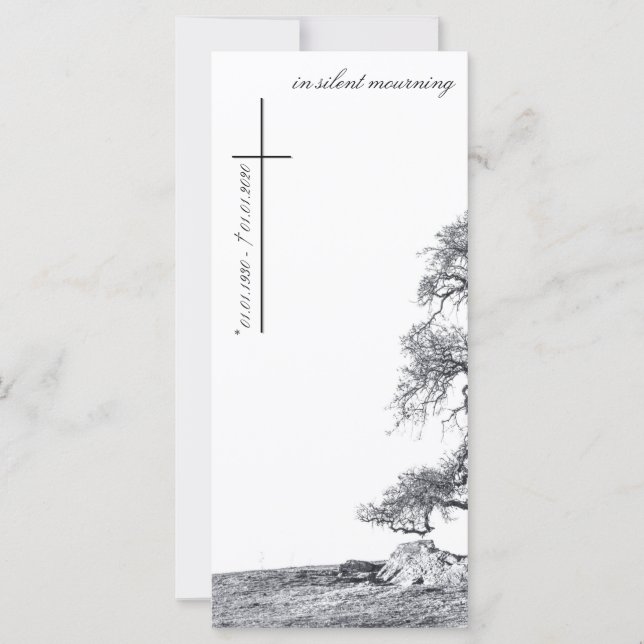 Em luto silencioso - árvore no campo (Frente)