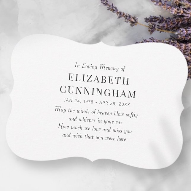 Em Memória Amante Memorial Simples Saudação Modern (Criador carregado)