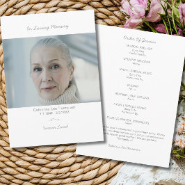 Em Memória Amorosa Programa de Fotos de Funeral El