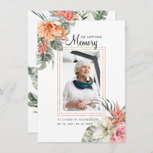 Em memória de amor Cartão de Oração Funeral Foto