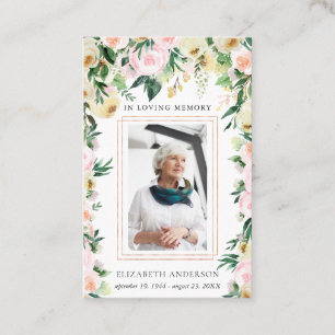 Em memória de amor Cartão de Oração Funeral Foto