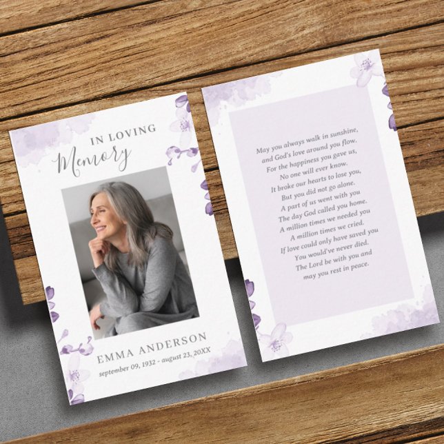 Em memória de amor | Cartão de Oração Funeral Foto (Criador carregado)