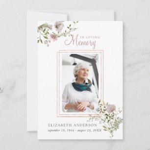 Em memória de amor   Cartão de Oração Funeral Foto
