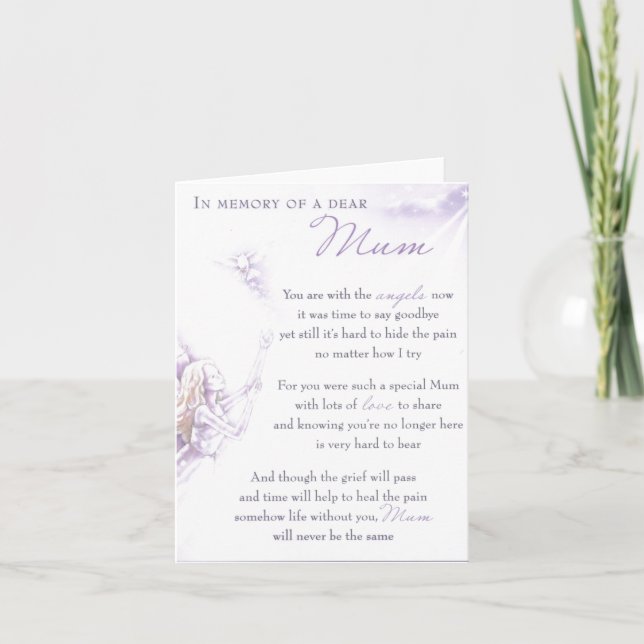 Em Memória De Um Caro Cartão de condolências De Mã (Frente)