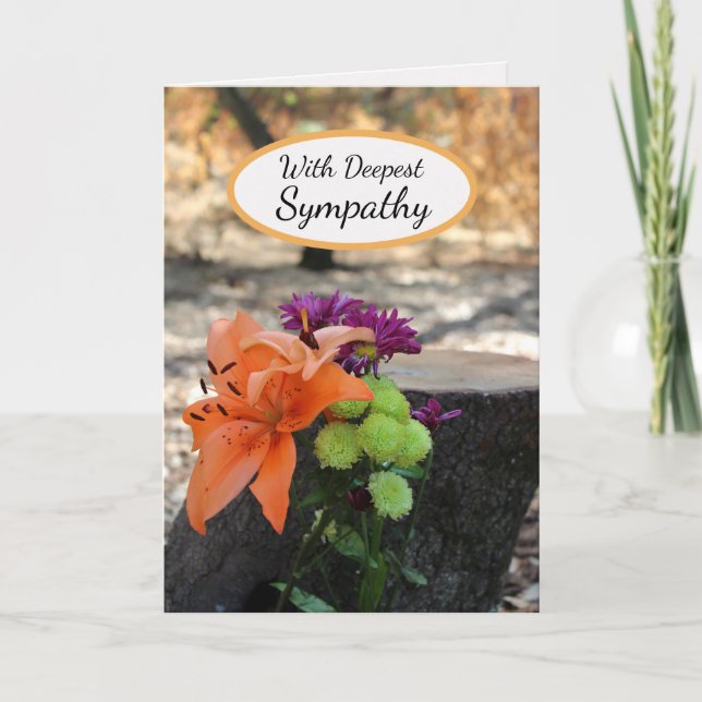 Em nosso Cartão de condolências de Pensamentos e C (Frente)