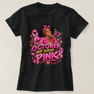 Em Outubro Usamos Rosa Camiseta Preta de Mulher, M