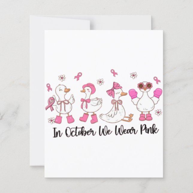 Em Outubro Usamos Rosa Design de Pato 🎀🦆💗 (Frente)