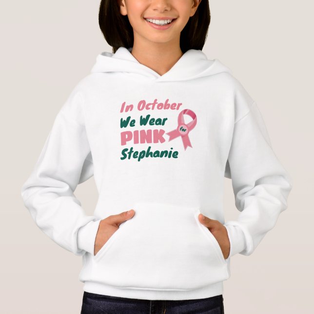 Em outubro, Vestimos Rosa para [Nome Personalizado (Frente)