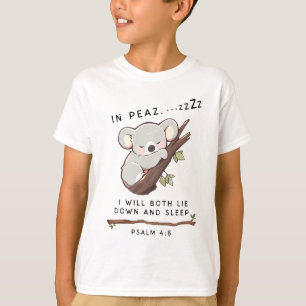 Em Peazzz, deitarei e dormirei camiseta Salm 4