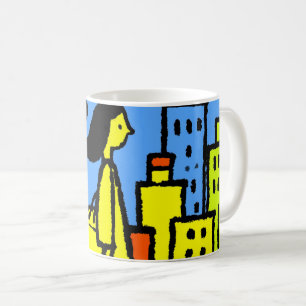 Em Seu Caminho Caneca de Café Ilustrada da Cidad