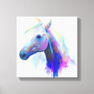 Em Tela Abstrato de impressão de tela, cavalo de cabeça mu