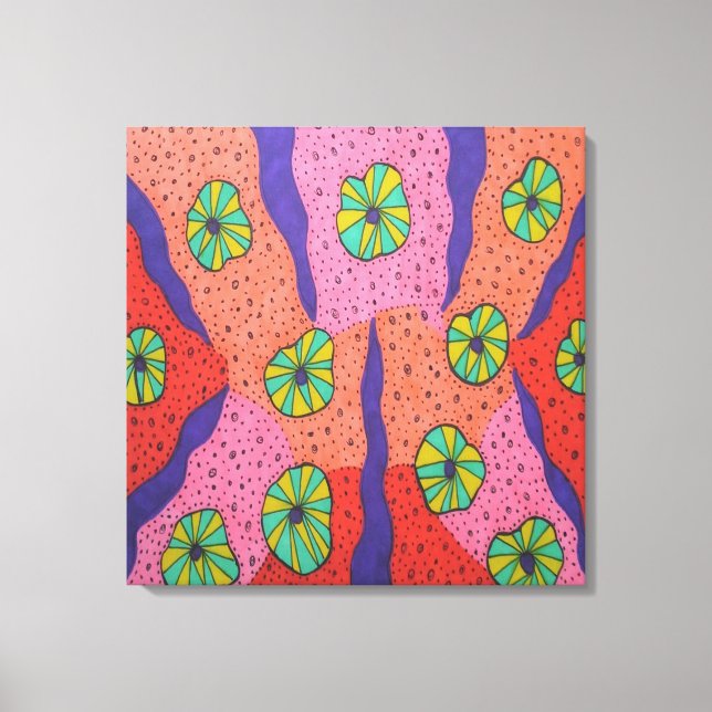 Em Tela Abstrato Impressão de Arte Colorida (Frente)