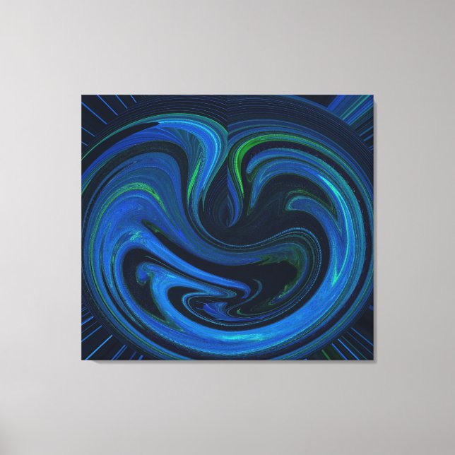 Em Tela Abstrato Womb De Impressão Azul (Frente)