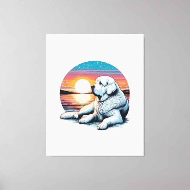 Em Tela Akbash Watercolor Impressão (Frente)