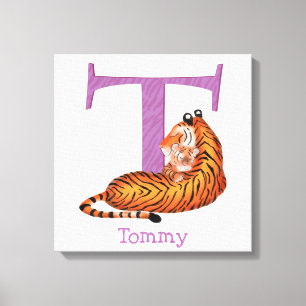 Em Tela Animal ABC T é para impressão de tigre