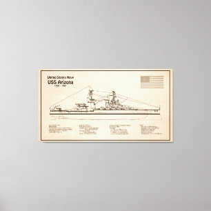 Em Tela ARIZONA USS - Enviar Planos de Impressão Blueprint