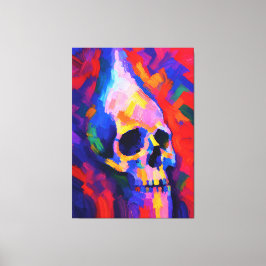 Em Tela Arte de Impressão de Caveira Abstrata na Parede