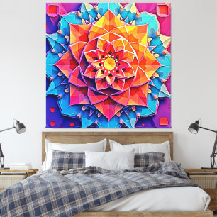 Em Tela Arte de Impressão de Energia Prisma Floral Abstrat