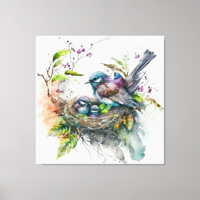 Em Tela Arte de Nursery de Impressão de pássaros - Impress (Frente)
