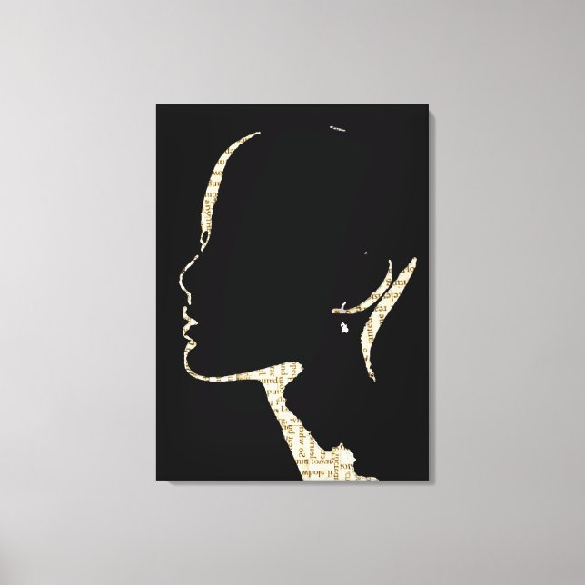 Em Tela Arte Silhueta de Impressão de jornal (Frente)