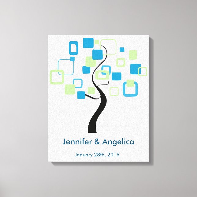 Em Tela Árvore de Impressão Digital de Casamento Russo (Frente)