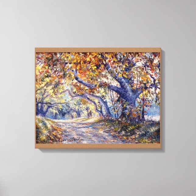 Em Tela "Autumn Road" Stretch Canvass Impressão (Frente)
