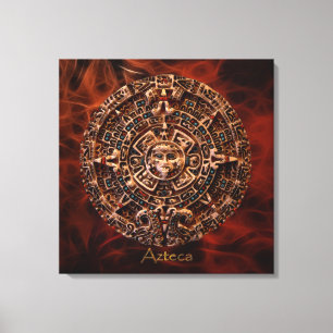 Em Tela AZTECA ~ Mayan - Aztec Sun Calender Art Impressão