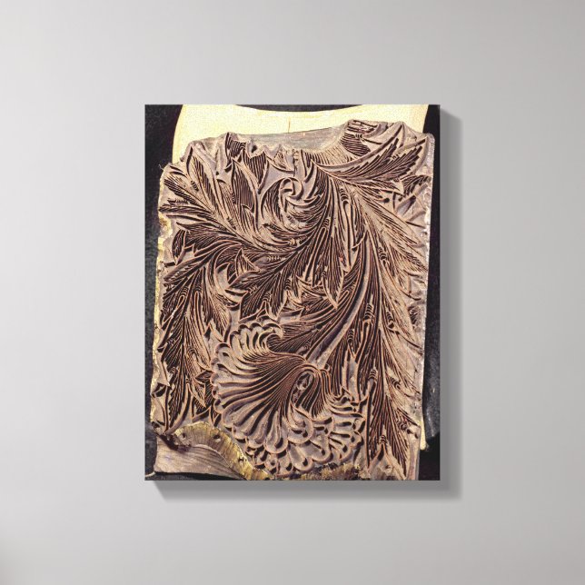 Em Tela Bloco de impressão design Tulip, 1875 (madeira ent (Frente)