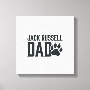 Em Tela Camisa Jack Russell Pai Impressão de Pata Vintage