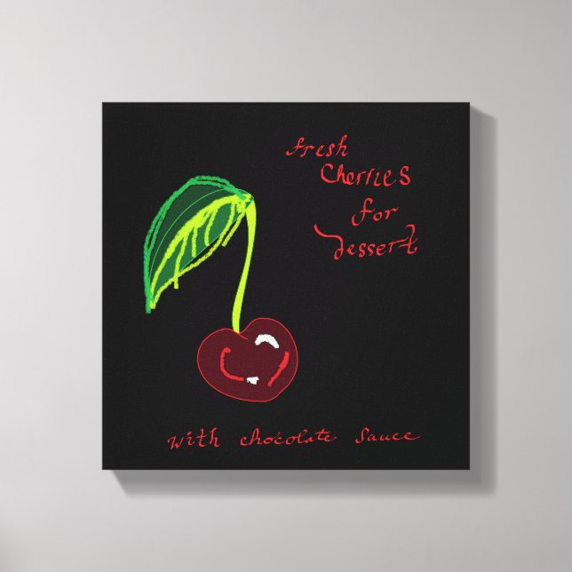 Em Tela Cerejas para o Impressão de Dessert (Frente)