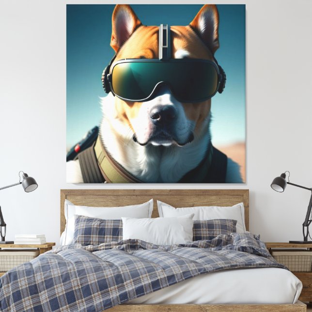EM TELA COMANDANTE DOG ART IMPRESSÃO (Insitu(Quarto))