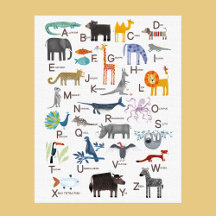 Crianças Animal ABC Alfabet Impressão