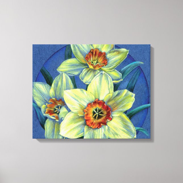 Em Tela "Daffodils - as alegrias da impressão de plástico  (Frente)