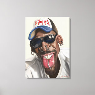 Em Tela Dennis Rodman - caricatura no impressão 18 x 24