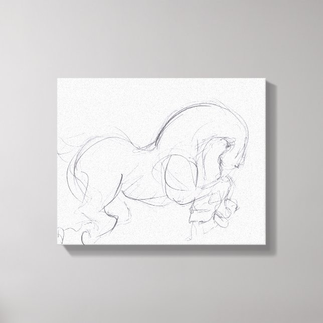 Em Tela Desenho original - Impressão Zodiac de 3 Cavalos A (Frente)