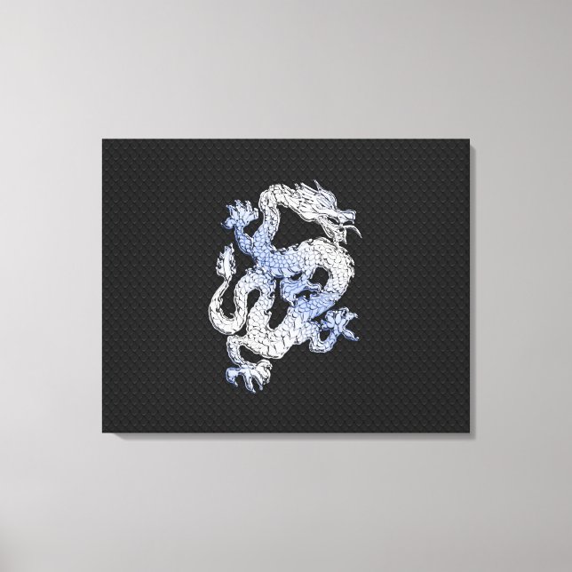 Em Tela Dragão do estilo do cromo no impressão preto da (Frente)