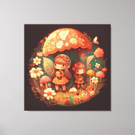 Em Tela Duas meninas bonitas, elfos, Impressão de Telas Es